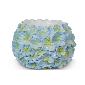 Blue Floral Candle Holder 4.5"