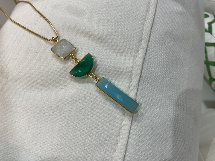 Gemstone Bar Necklace