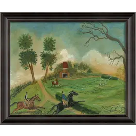 Vinyl Rug Hunt Scene 23x30