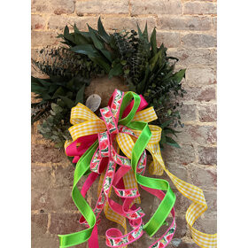 Watermelon Fun Ribbon - Cottage greenery wreath