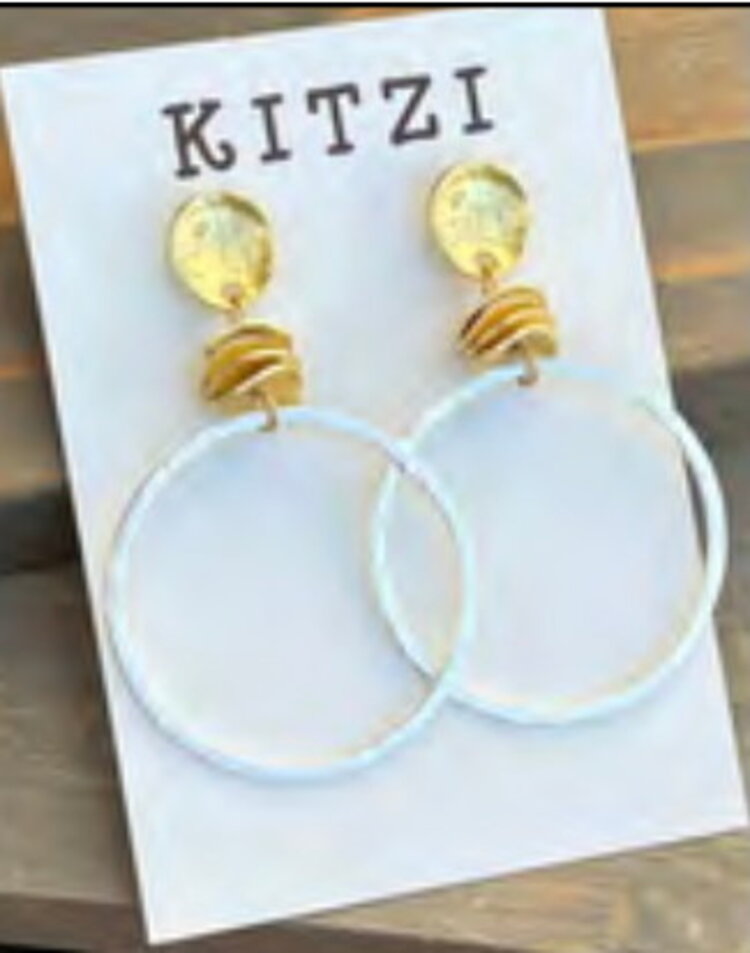 White Hoop Earrings