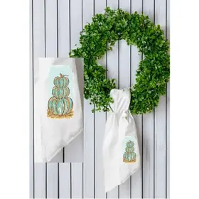 Stacked Pumpkin Wreath Sash