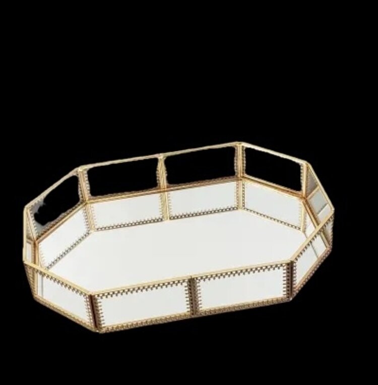 Mirrored Glass Tray  Medium