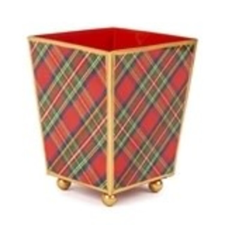 Red Tartan Cachepot