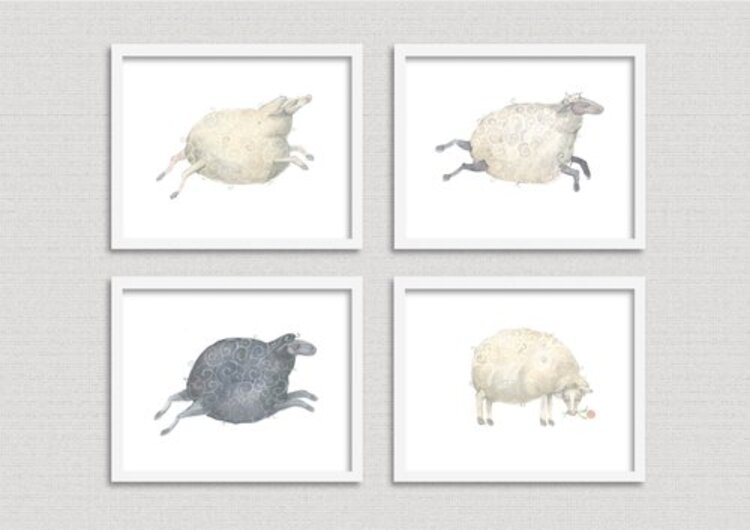 Finch & Poppy Sheep Wall Art