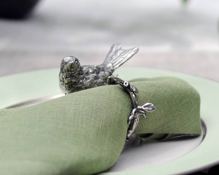 Pewter Song Bird Napkin Ring