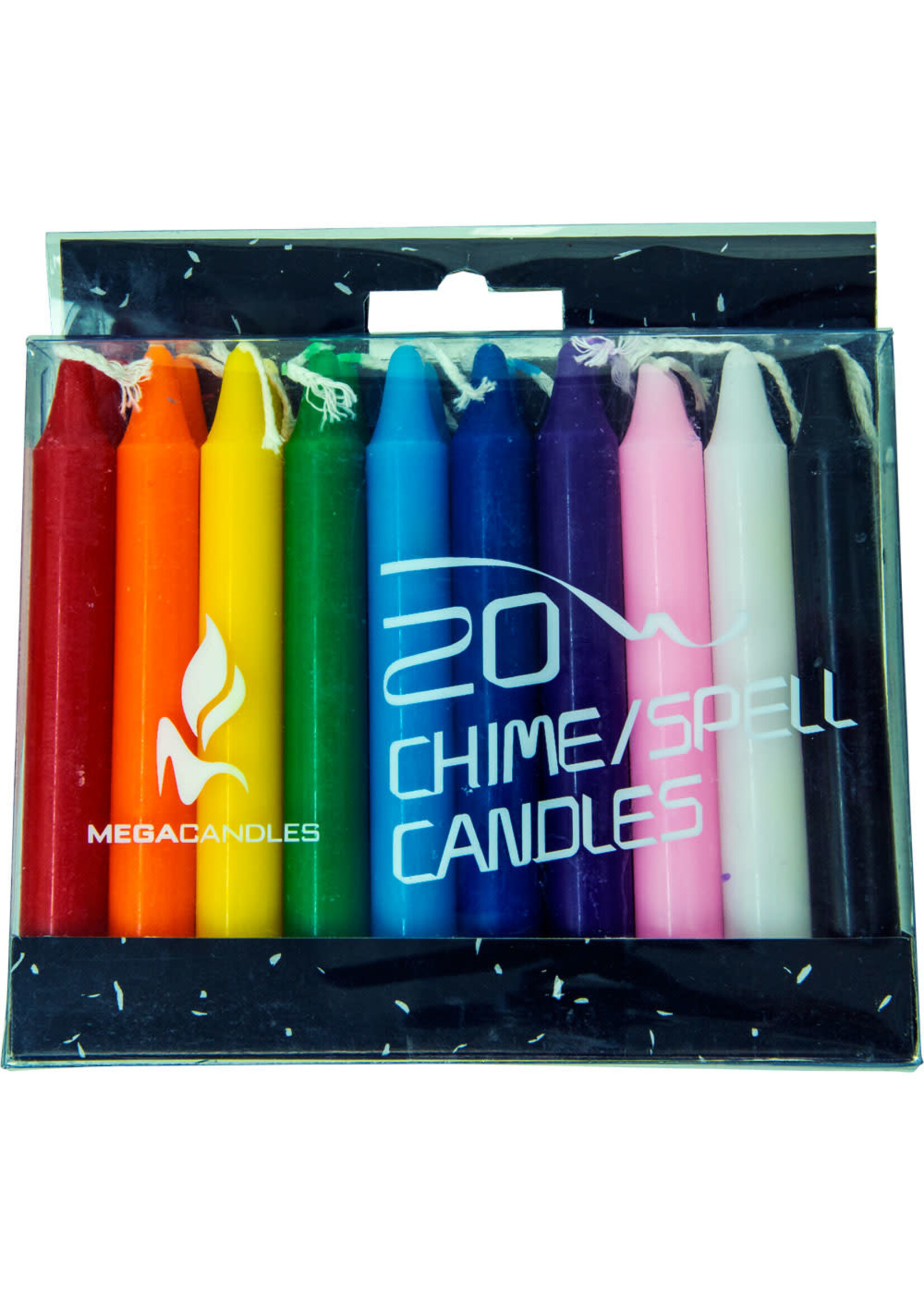 Box of 20 Chime Candles, Assorted Colors
