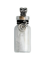 Gemstone Chip Bottle Necklace - Selenite with Spiral