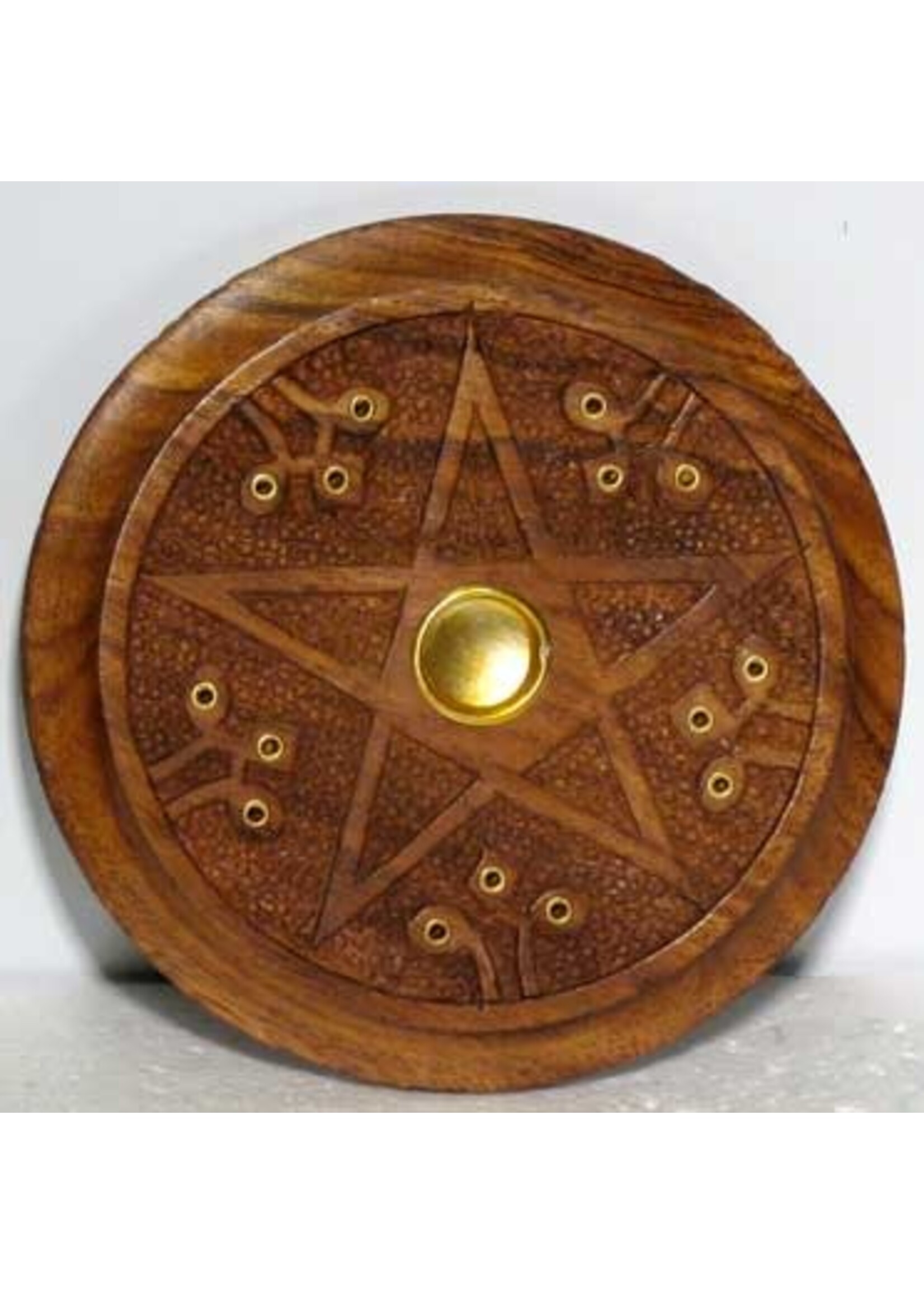 Wooden Pentagram Incense Burner