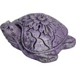 Volcanic Stone Statue Incense Holder - Lotus Turtle Purple