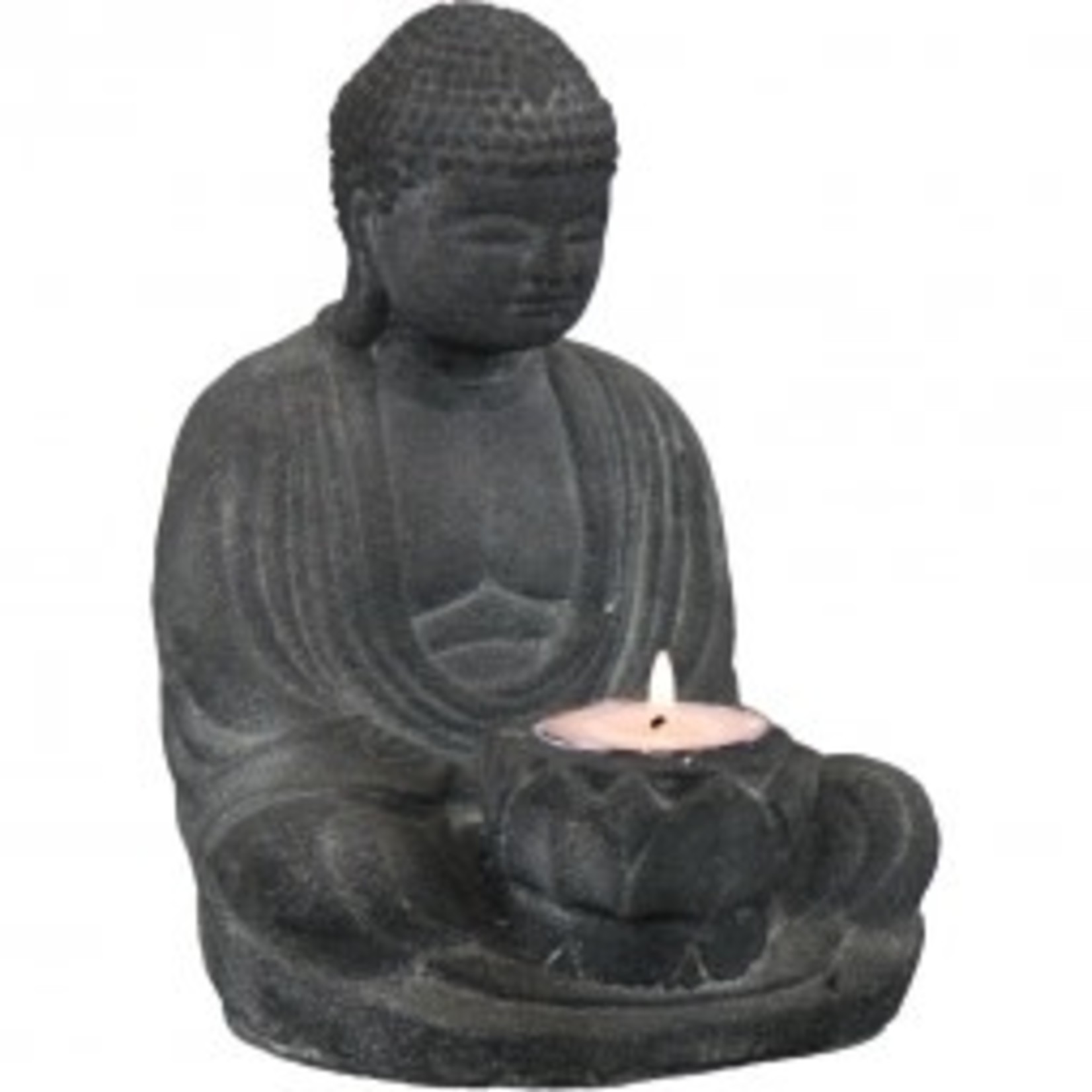 Volcanic Stone Statue Buddha T-Lite Candle Holder