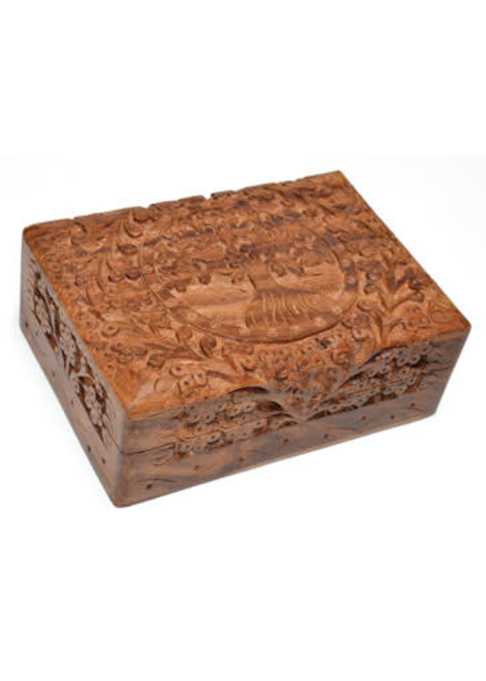 Tree of Life Carved Wooden Box - 4" x 6"