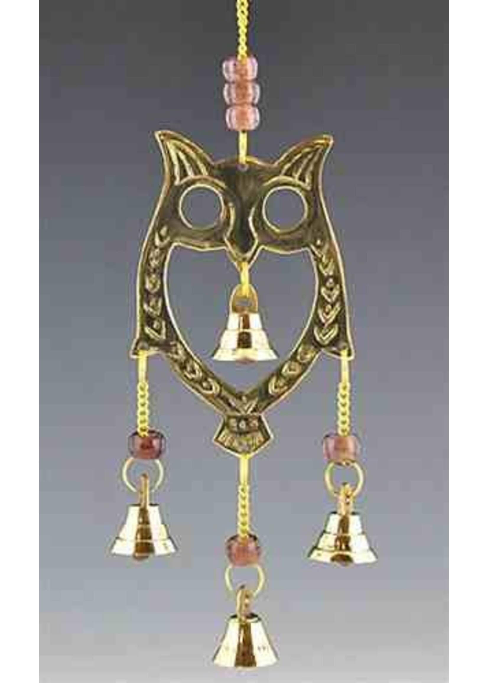 Brass Owl Chime w/Beads