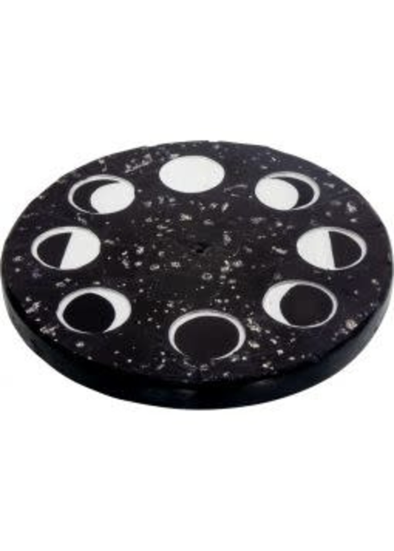 Round Incense Holder, Glass Mosaic, Moon Phases