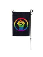 Garden Flag, 12"x18" - Black Lives Matter Pride Fist