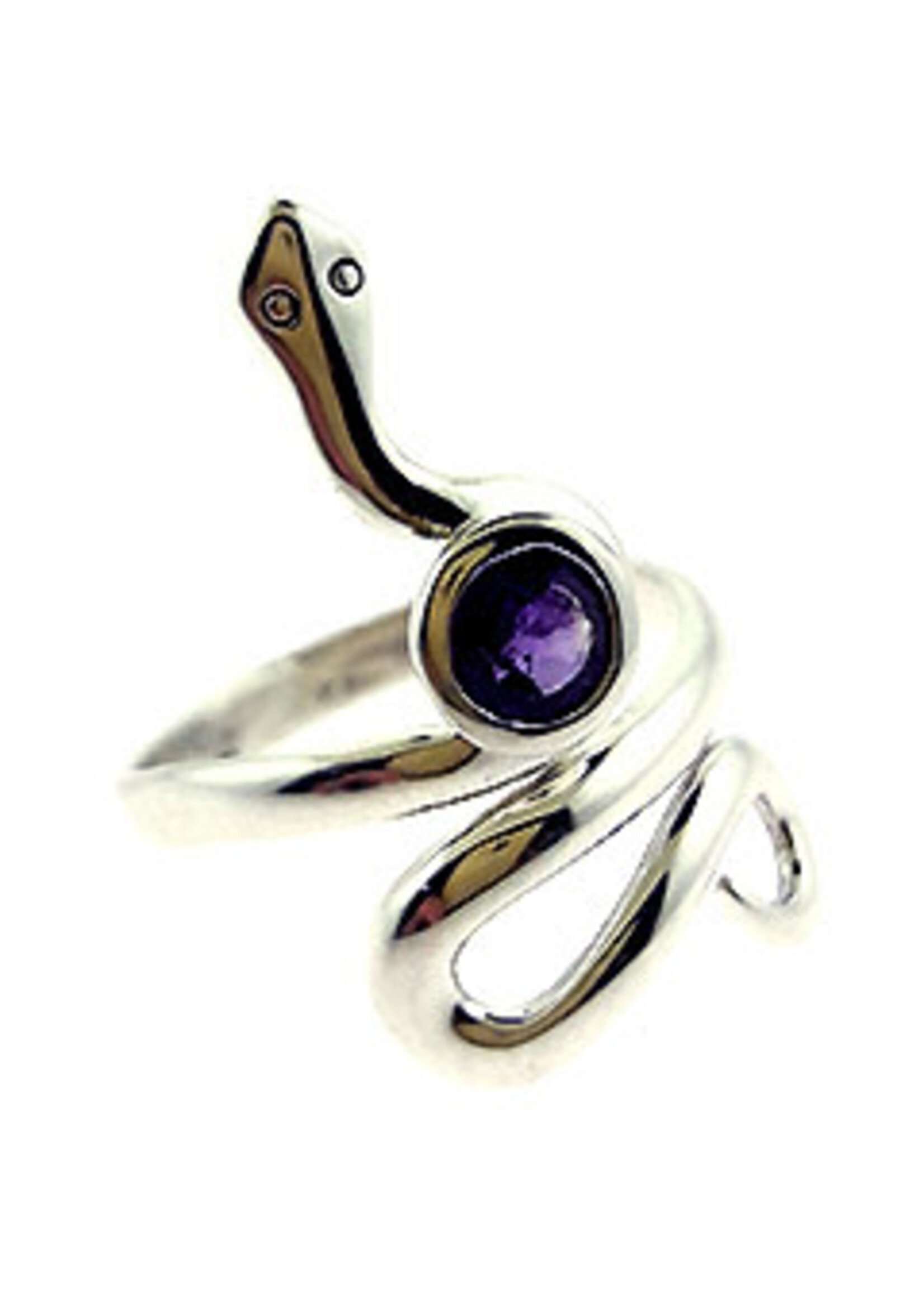 Sterling Silver Snake Ring with Amethyst (7)