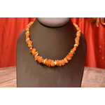Lithuanian Baltic Amber Necklace, 18" Raw Semi Boroque