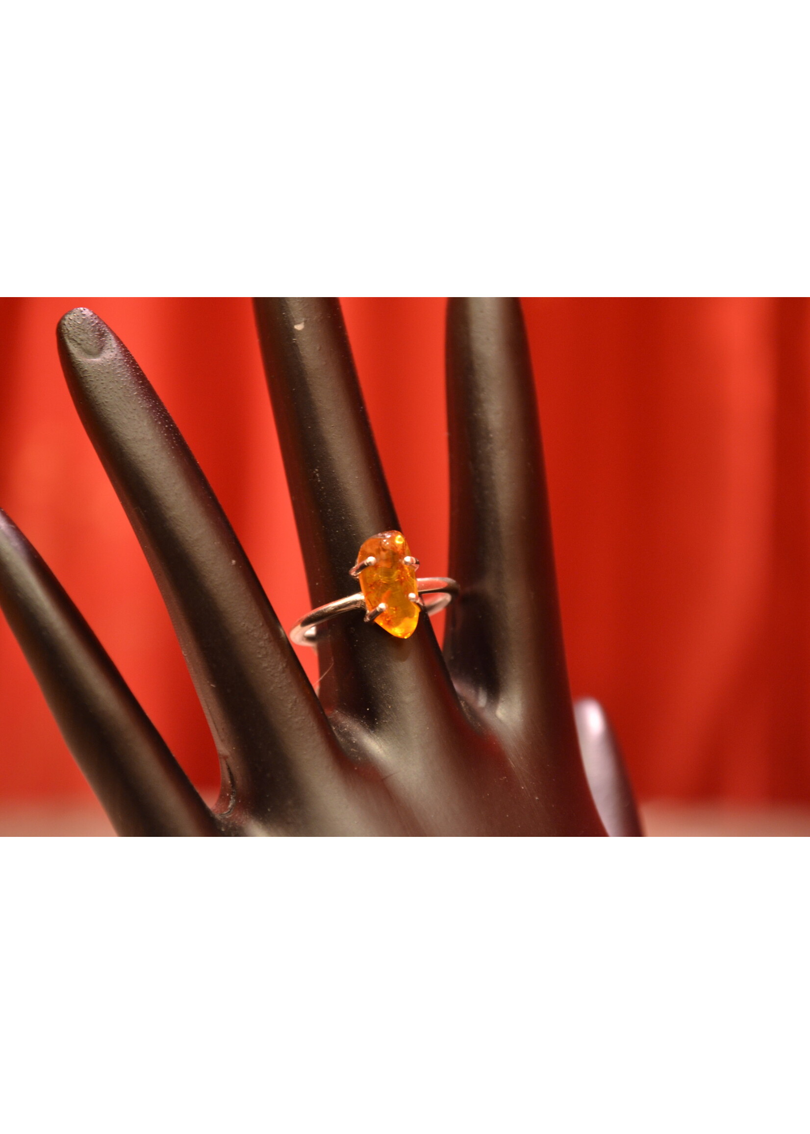 Sterling Silver Freeform Amber Ring (7)