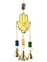 Fatima Brass Chime with Beads, 9"
