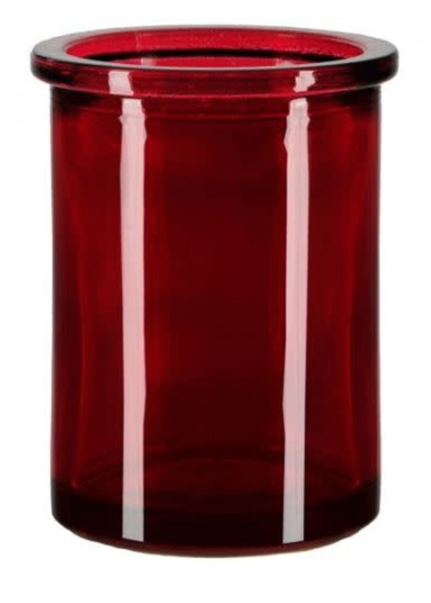 Recycled Glass Candle Holder, Red
