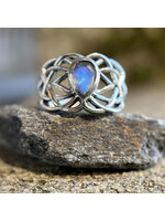 Sterling Silver Labradorite Ring, Celtic Design (8)