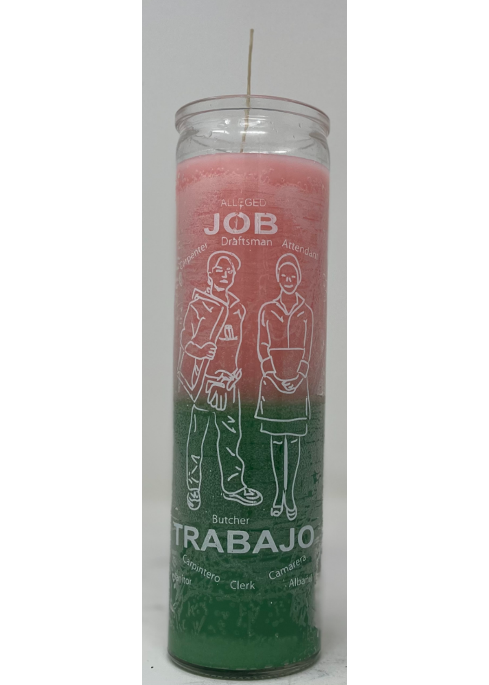7 Day Jar Candle - Job (Green/Pink)