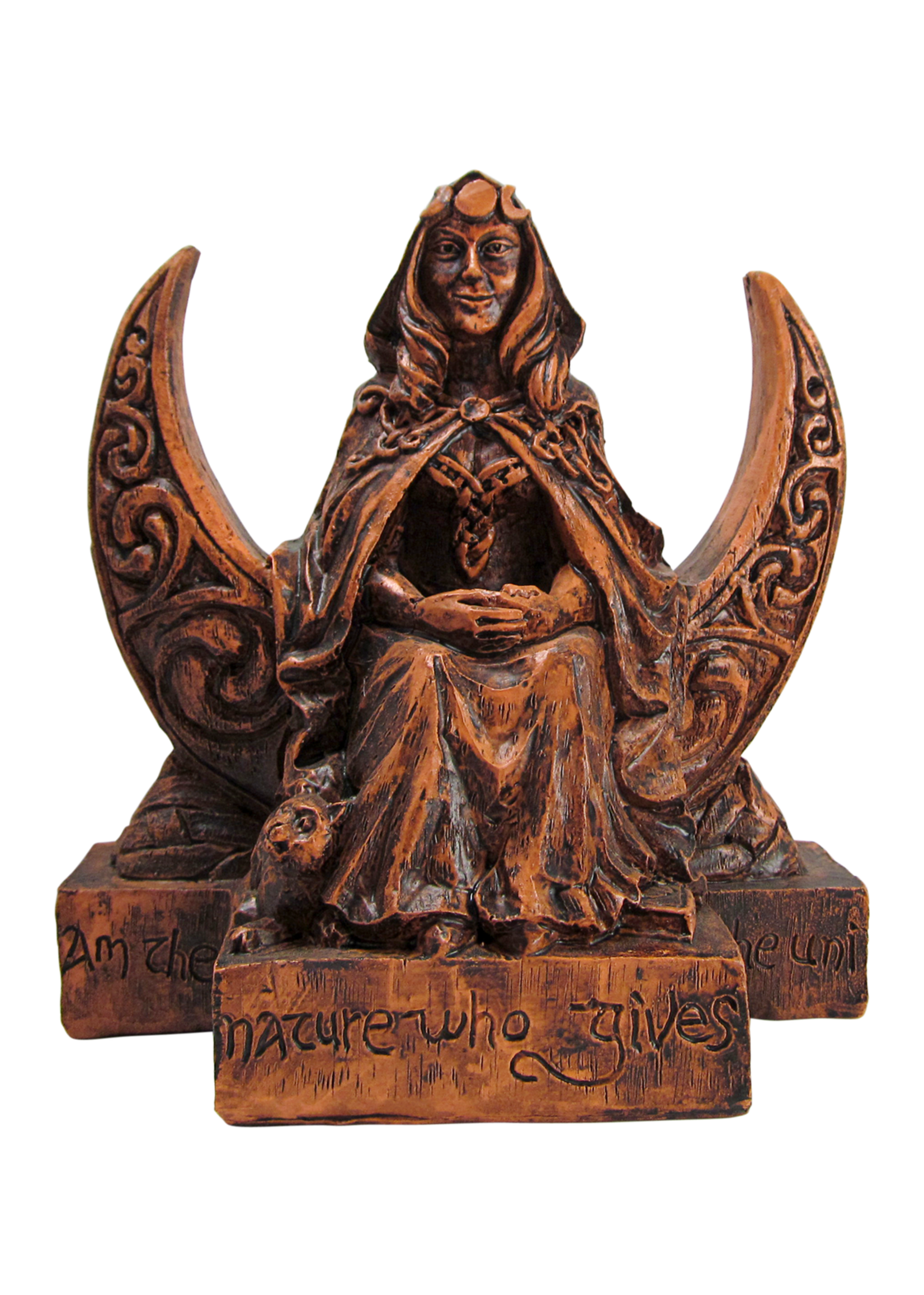 Large Moon Goddess Statue, Wood Finish