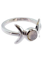 Sterling Silver Triple Goddess Moonstone Ring (9)