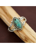 Sterling Silver Tibetan Turquoise Horseshoe Ring (10)