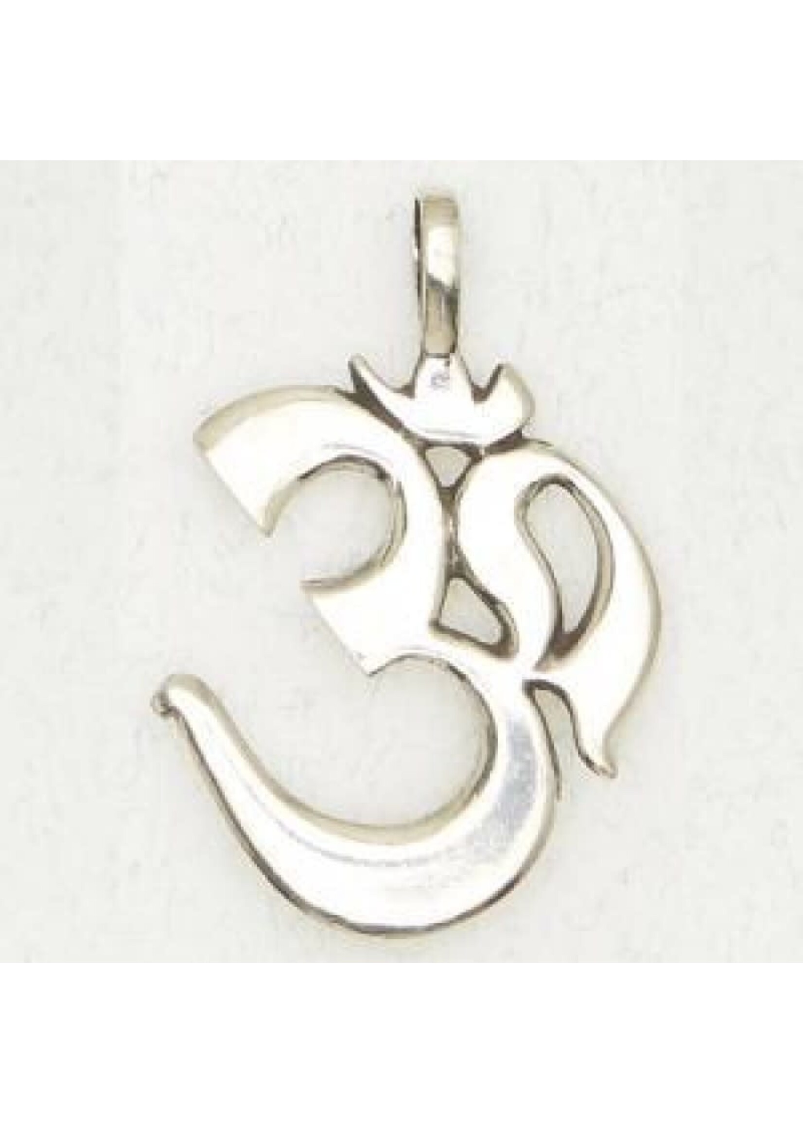 Veda Pewter Pendant - Om (Small Outline)