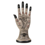 Palmistry Hand with Black Fingertips