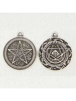 Wicca Pewter Pendant - Pentacle 2-Sides
