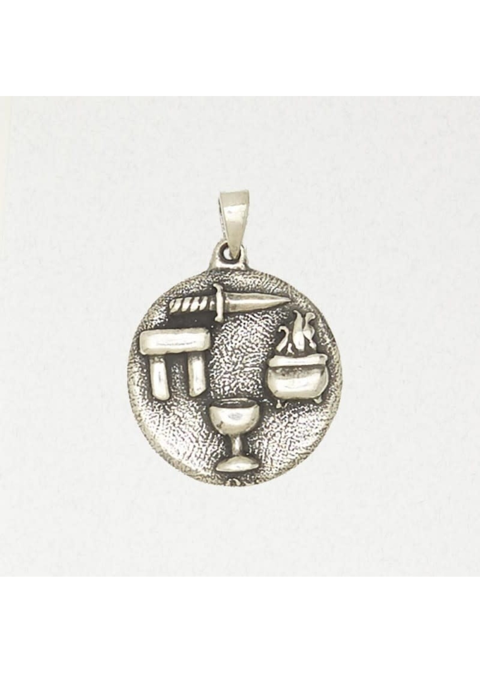 Wicca Pewter Pendant - Four Sacred Things