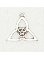 Wicca Pewter Pendant - Triquetra Pentacle