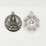 Earth Mother Pewter Pendant - Quan Yin (Round)