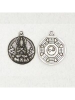Earth Mother Pewter Pendant - Quan Yin (Round)