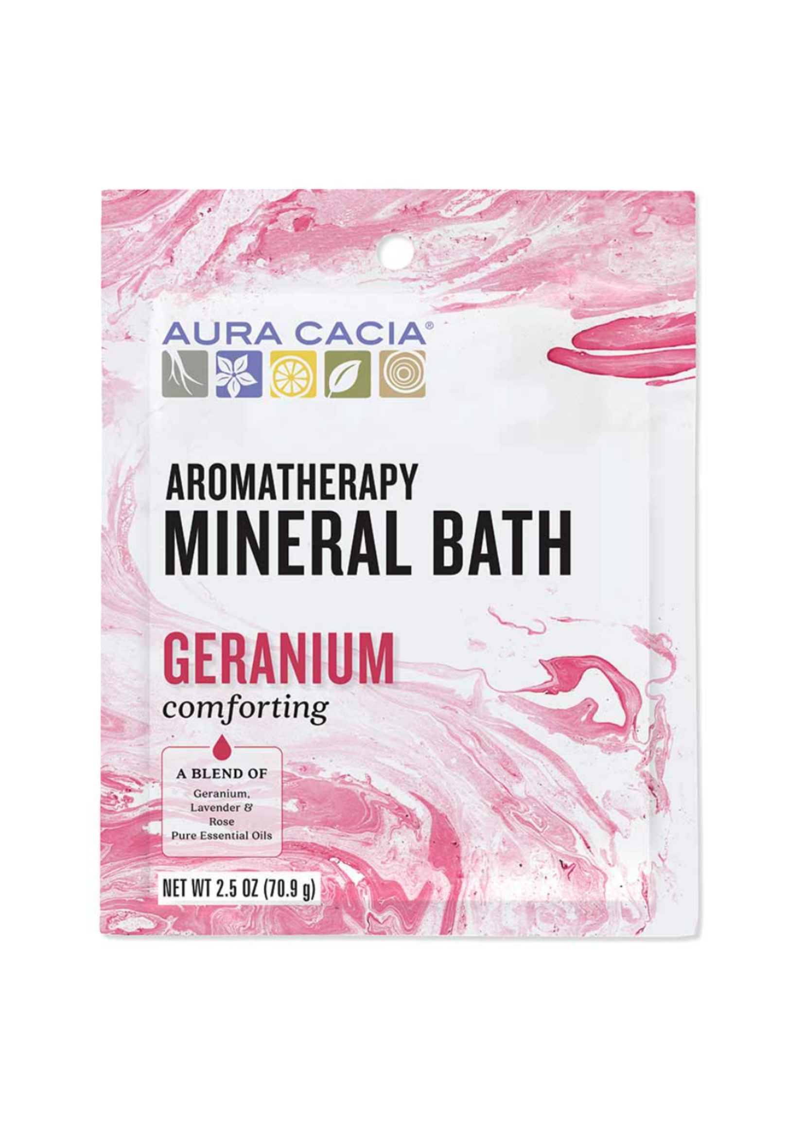 Aura Cacia Mineral Bath 2.5oz - Comforting Geranium