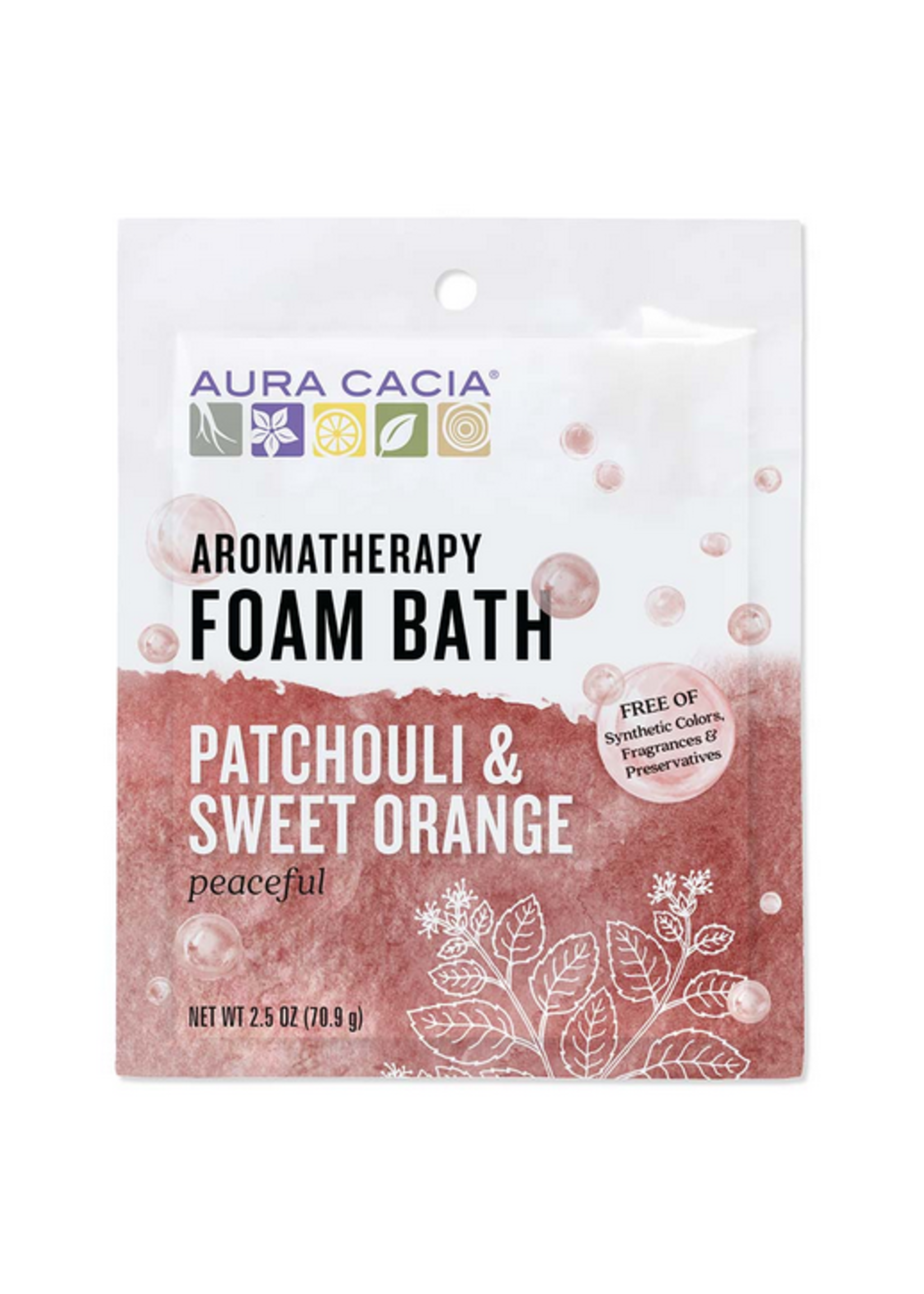 Aura Cacia Foam Bath 2.5oz - Peaceful Patchouli & Sweet Orange