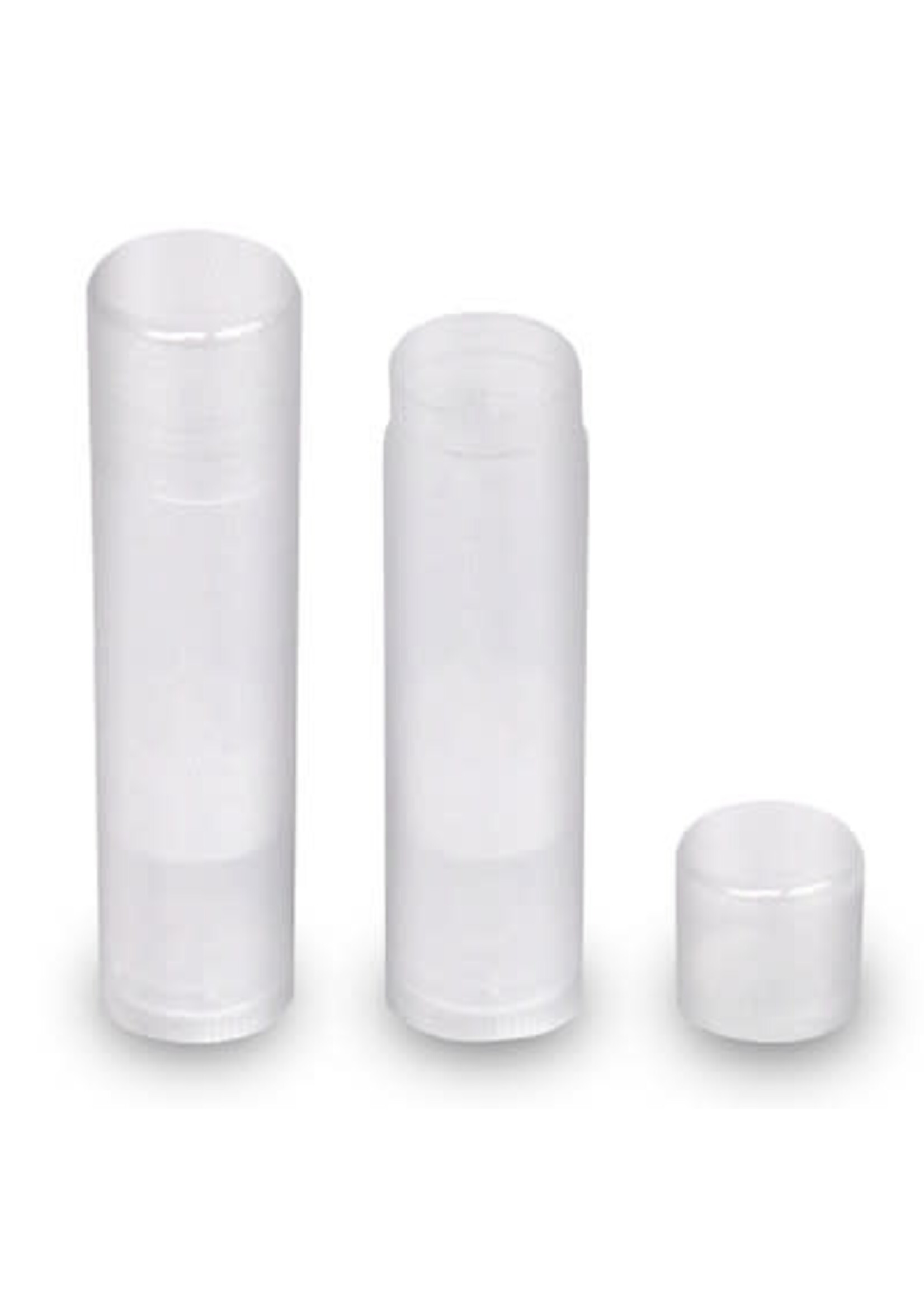Natural Plastic Round Lip Balm Tubes