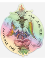 As Above So Below - Desire's Attainment Baphomet Sticker, 4" Holographic