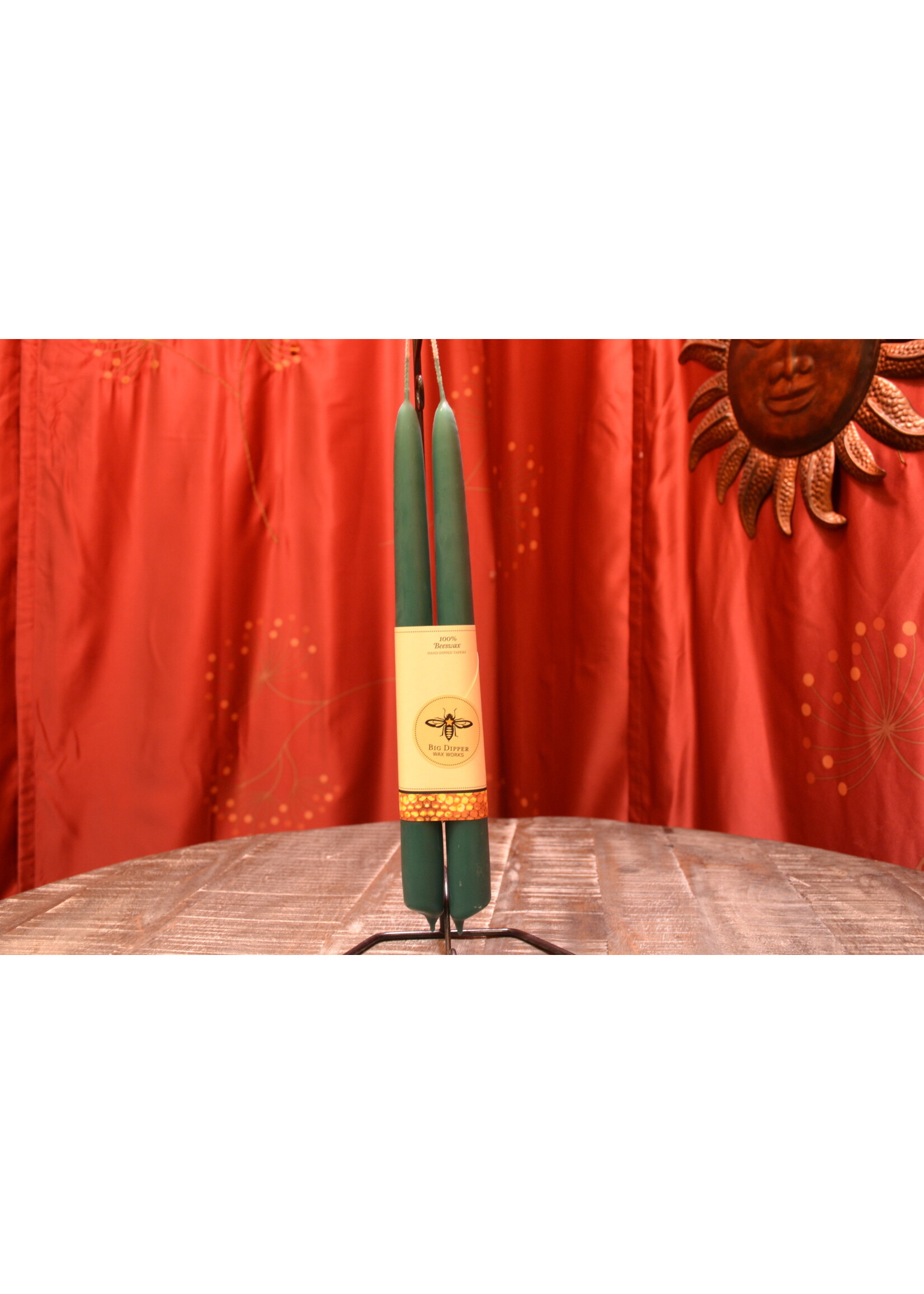 Beeswax Taper Candles Green
