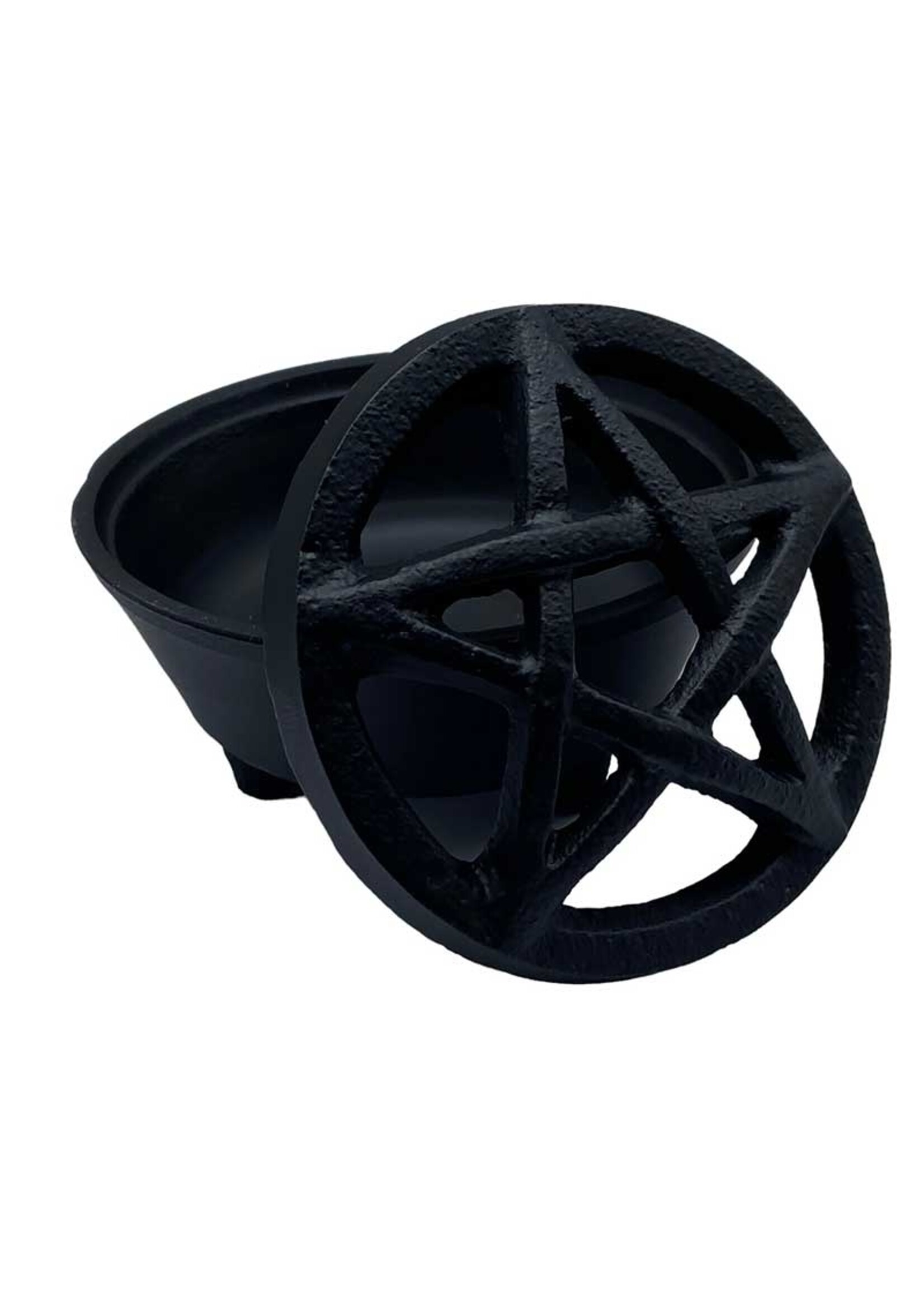 Cast Iron Incense Holder with Pentacle Removable Top