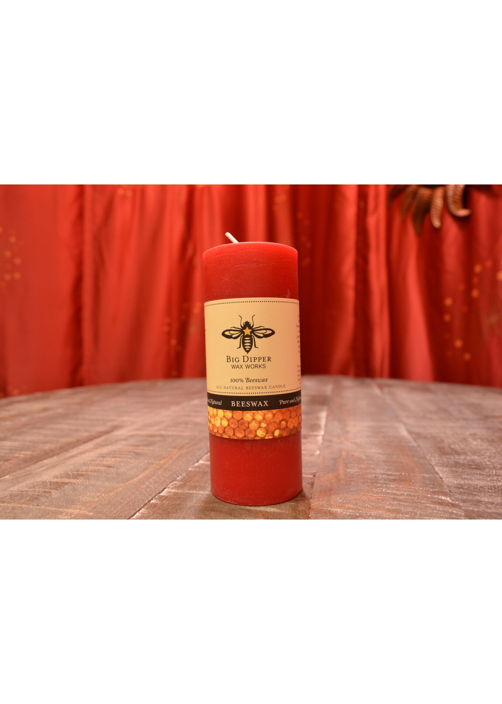 Red Beeswax Pillar Candle