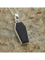 Sterling Silver Black Onyx Coffin Pendant