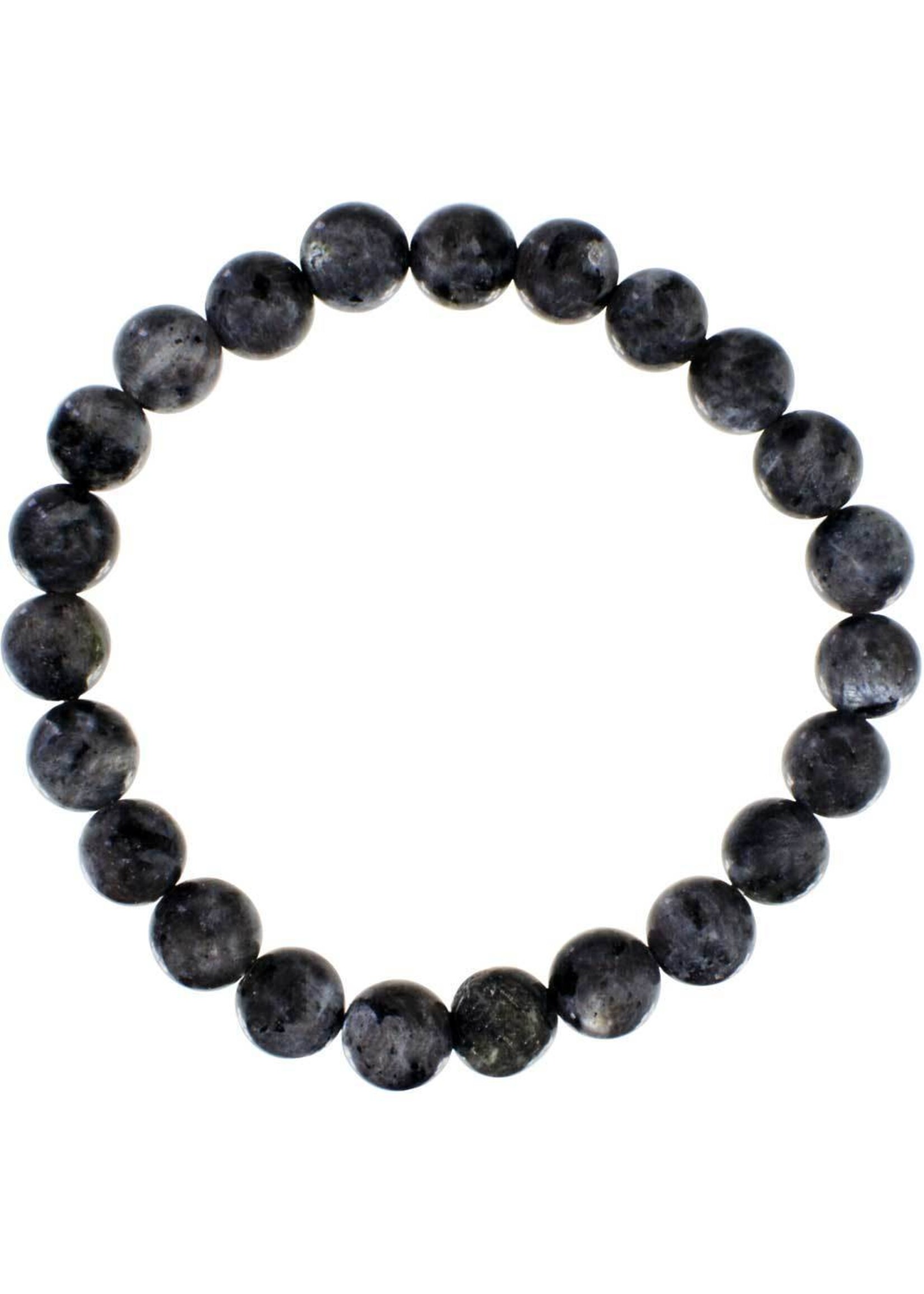 8 mm Elastic Stone Bracelet - Black Labradorite