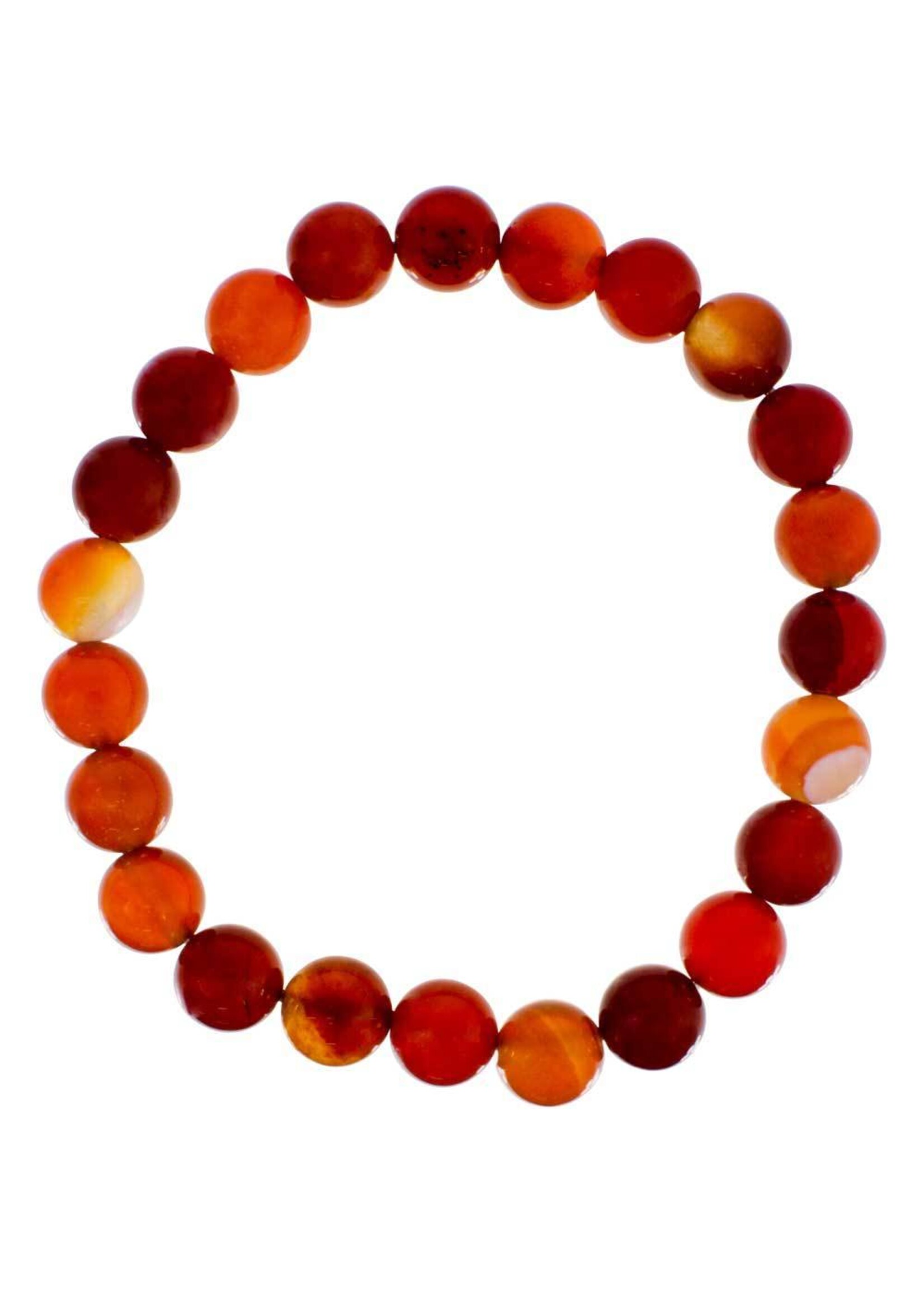 8 mm Elastic Stone Bracelet - Brown and Red Agate