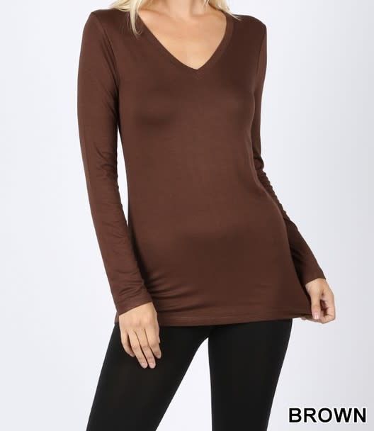 brown t shirt long sleeve