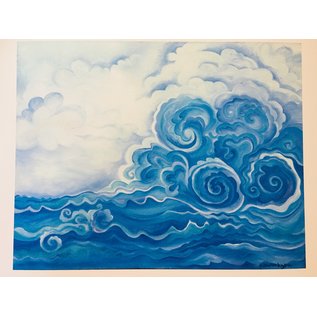 DEEP BLUE WAVES ART PRINT