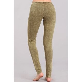 MINERAL WASH LEGGINGS OLIVE- small only