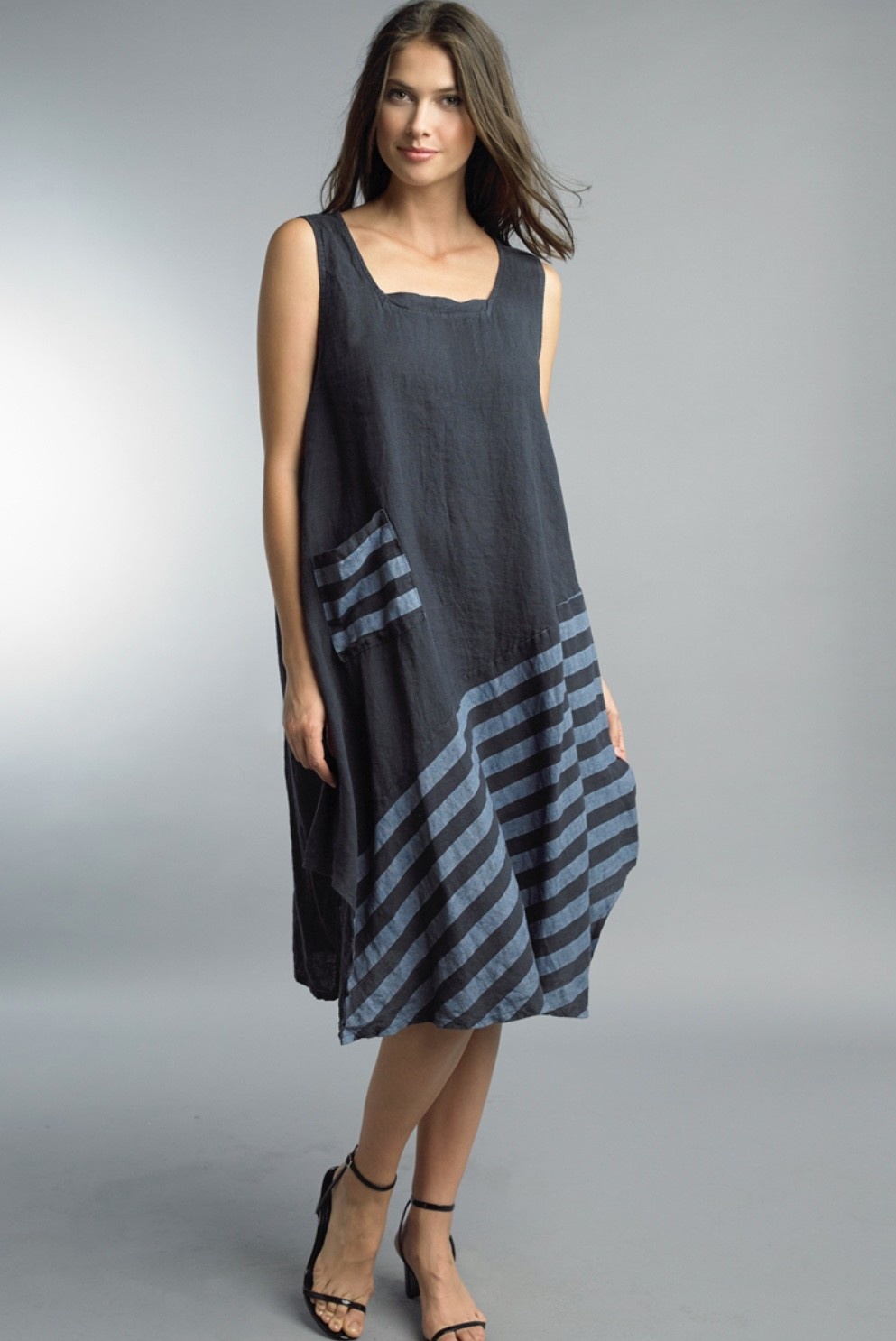 navy asymmetrical dress